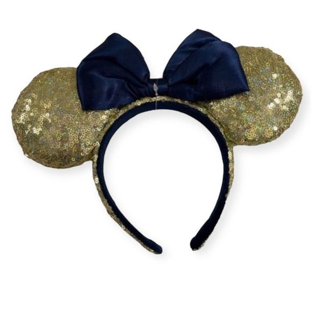 Disney Minnie Mouse‎ Ears 50th Exclusive Gold Glitter and Blue